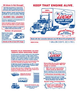 Lucas Heavy Duty Oil Stabilizer Quart Label