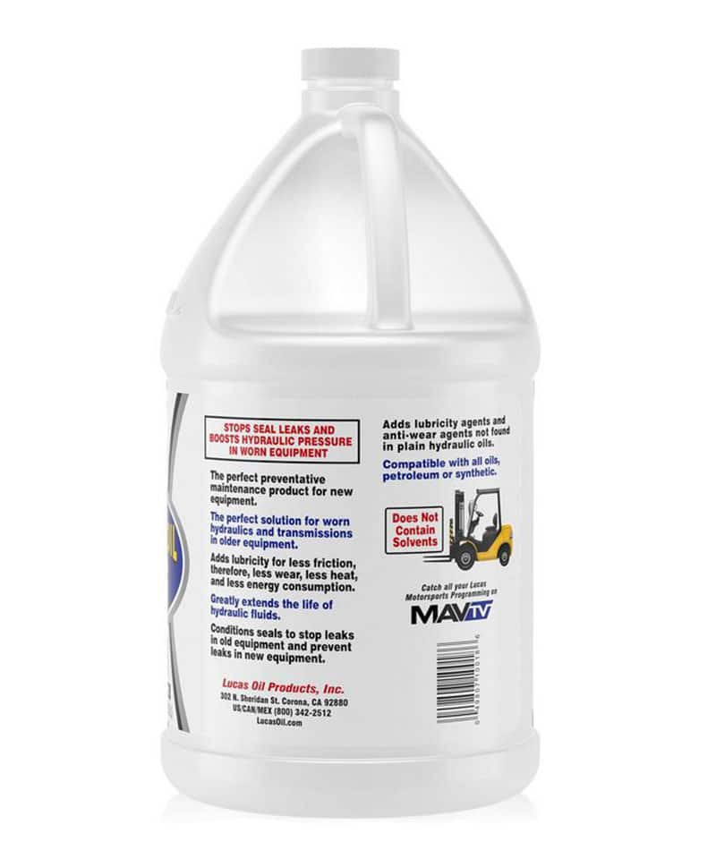 Lucas Hydraulic Oil Booster & Stop Leak Gallon Bottle Label 1