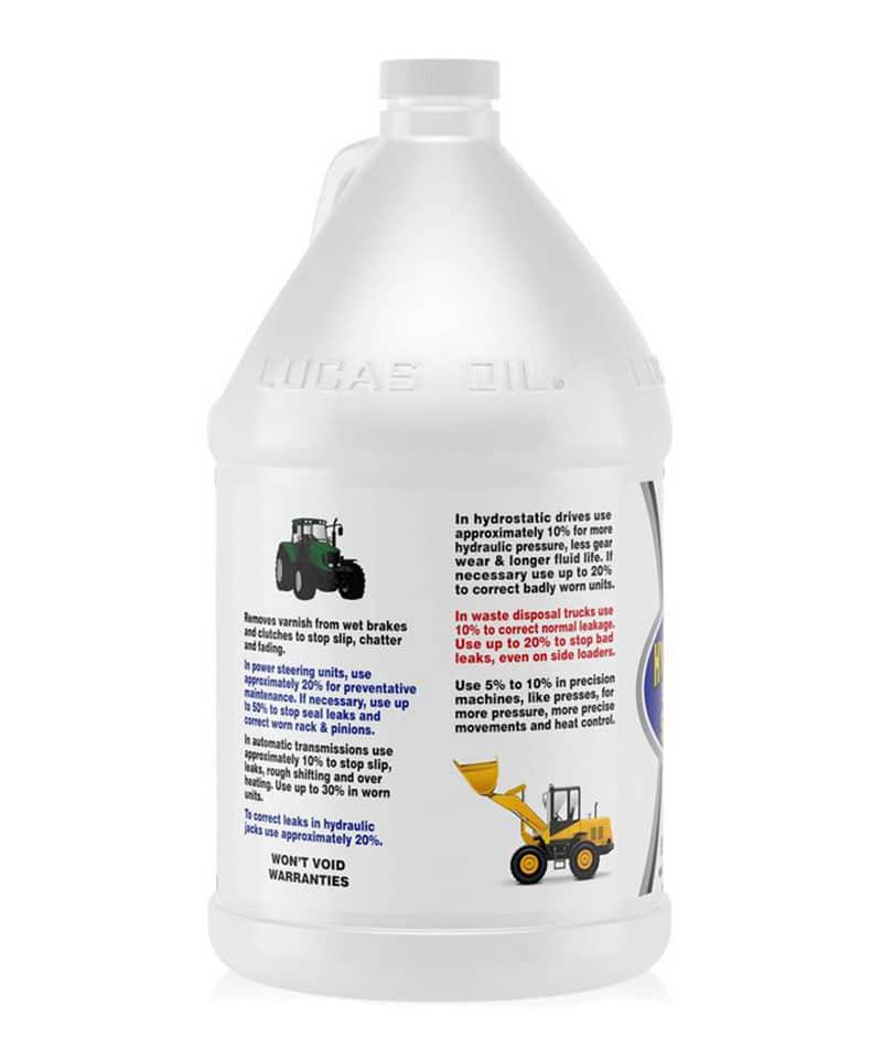 Lucas Hydraulic Oil Booster & Stop Leak Gallon Bottle Label 2