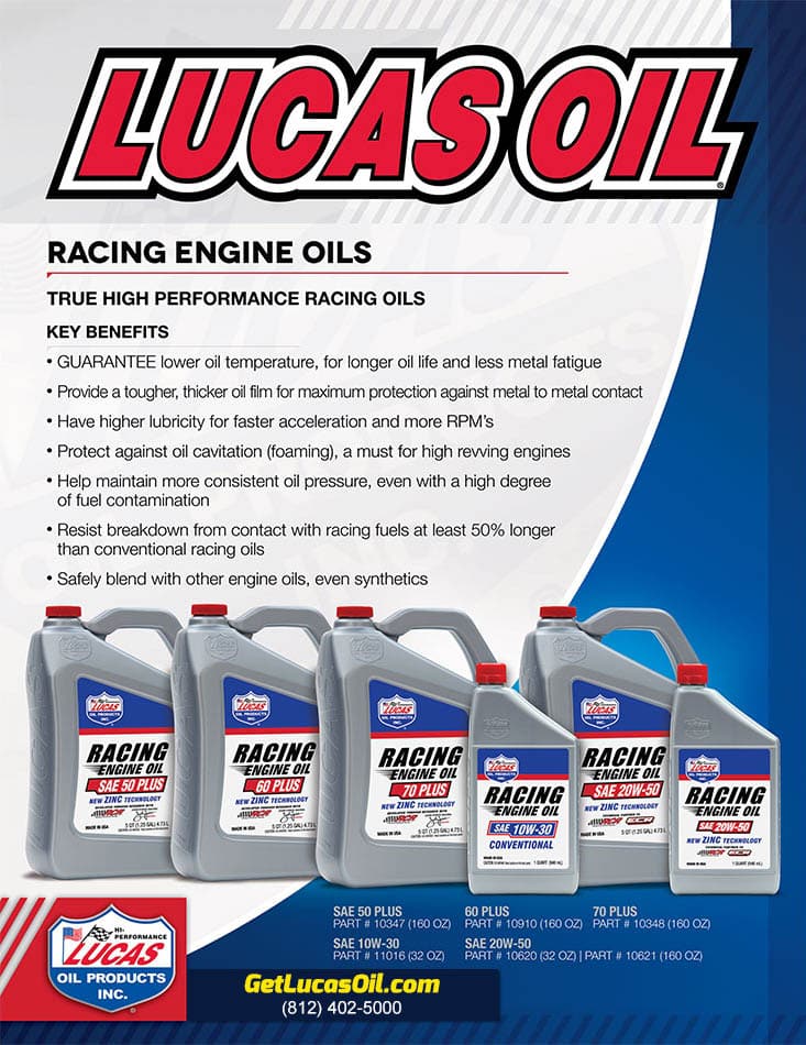Lucas Racing Engine Oils Flyer