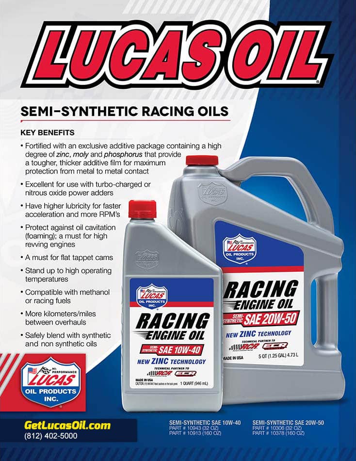 Lucas Semi-Syntetic-Racing Engine Oils Flyer