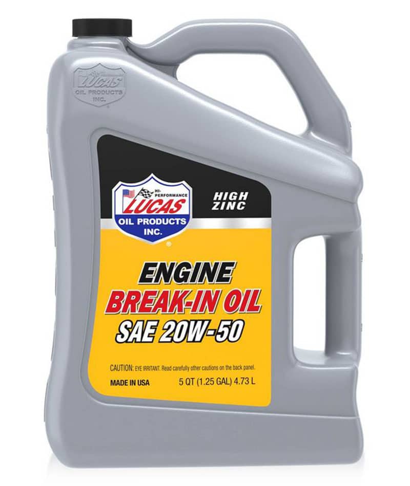 Lucas SAE 20W-50 Engine Break-In Oil 5 Quart Bottle