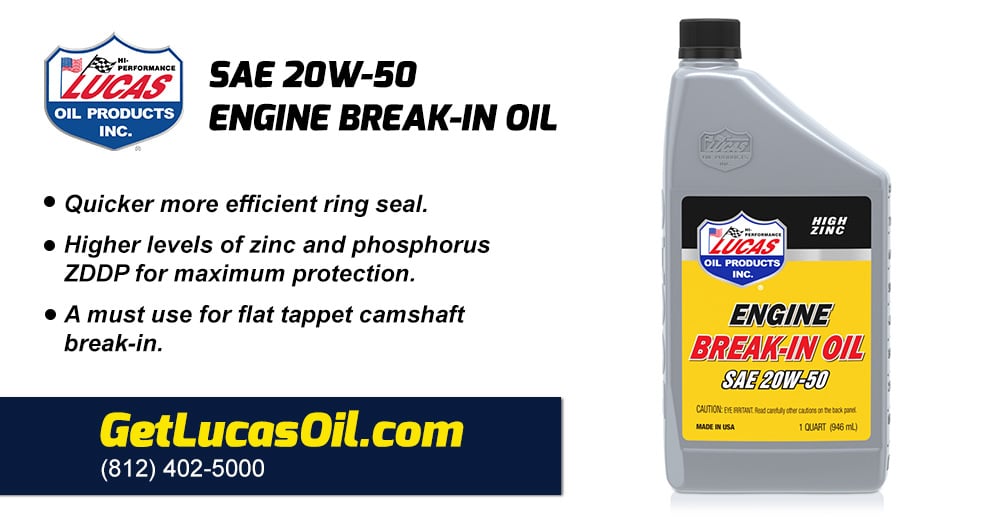 Lucas SAE 20W-50 Engine Break-In Oil | Break-in Oils | Lucas Oil